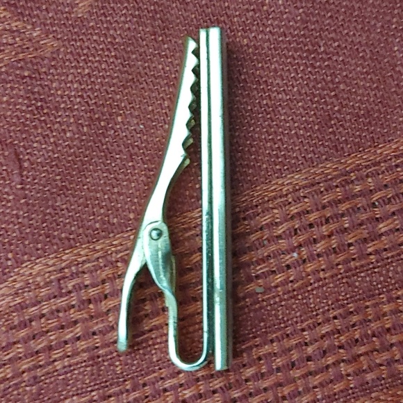 Mother of Pearl tie-bar. Gold-tone. Made in Austria - Picture 2 of 4